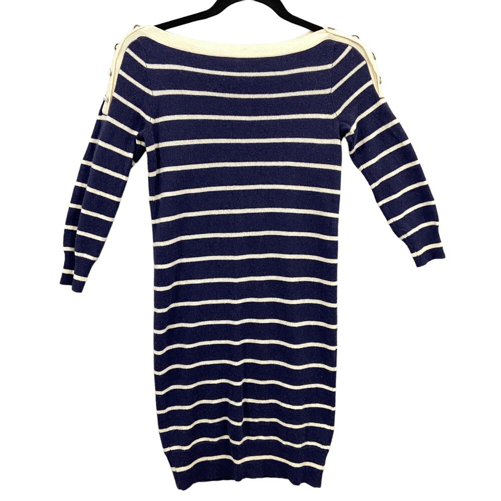 J. Crew Navy and Cream Striped Boatneck Sweater Dress